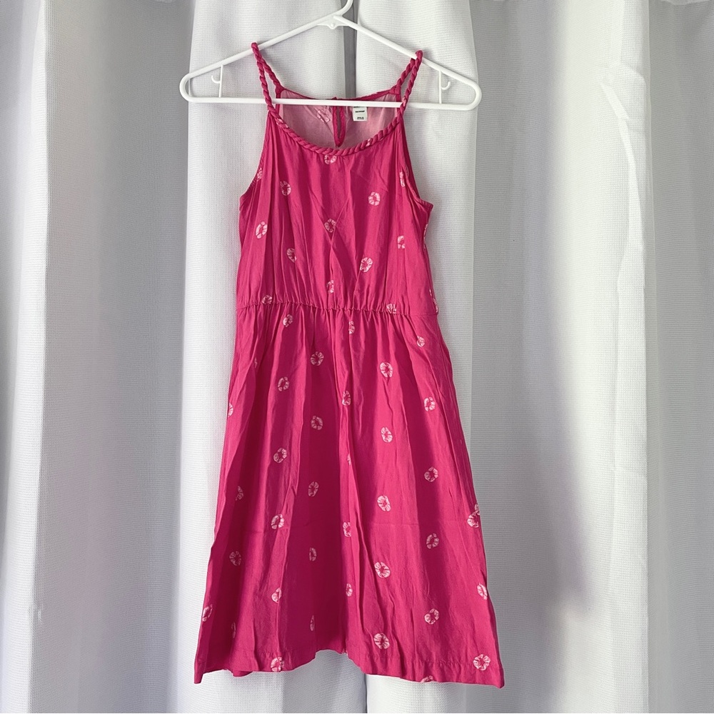 Old Navy Sleeveless Twist Strap Pink Tie Dye Rayon Summer Dress Women’s Size XS